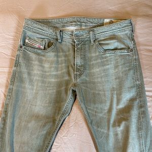 Men’s Diesel THOMMER-SP Slim Skinny Jeans light Green wash